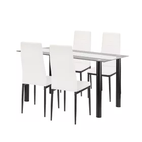 Denton 4+1 étkező garnitúra fehér-fekete