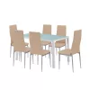 Mabel 6+1 étkező garnitúra bézs-szürke