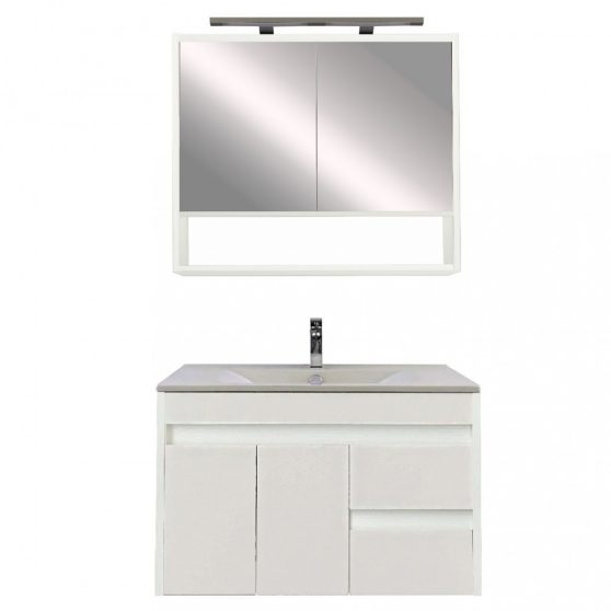 Luna 80 komplett fürdőszoba bútor tükörfényes fehér