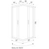 Malibu SQ 100x90 szögletes zuhanykabin zuhanytálca nélkül
