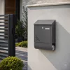 Homepost kültéri postaláda újságtartóval névtáblával zárható szürke