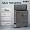 Homepost kültéri postaláda újságtartóval névtáblával zárható szürke