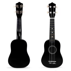 Fa Ukulele Gitár Gyerekeknek, 4 Nylon húr fekete