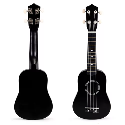 Fa Ukulele Gitár Gyerekeknek, 4 Nylon húr fekete