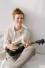 Fa Ukulele Gitár Gyerekeknek, 4 Nylon húr fekete