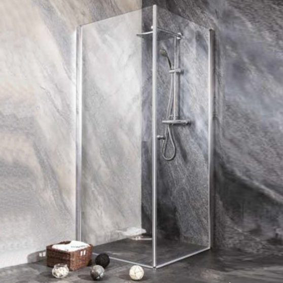 Sanoflex Young+Brava nyílóajtós szögletes sarokkabin kombináció zuhanytálca nélkül