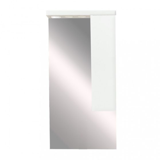 Seneca 55 cm-es tükrös felsőszekrény, Tükörfényes fehér színben