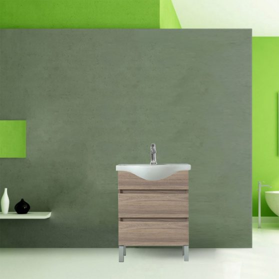 Seneca 65 cm-es bútorhoz alsószekrény, mosdóval, Rauna szil