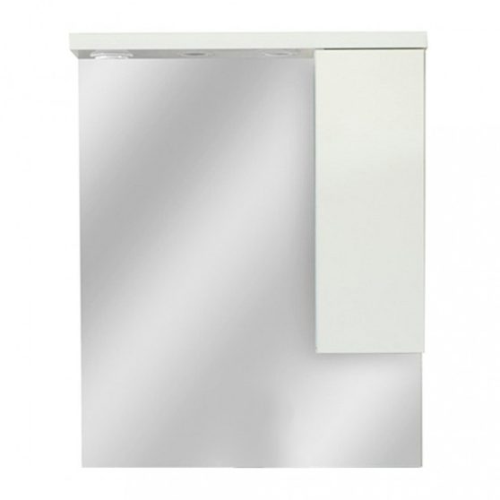 Seneca 85 cm-es tükrös felsőszekrény, Tükörfényes fehér színben