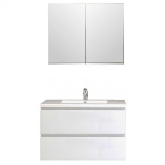 Minimal Versa 60 komplett fürdőszobabútor, Lakobell üveg – fehér, Magasfényű fehér