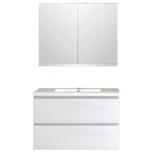 Minimal Versa 80 komplett fürdőszobabútor, Lakobell üveg – fehér, Magasfényű fehér