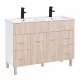 Neo 120 alsó fürdőszoba szekrény mosdóval fehér-sonoma tölgy
