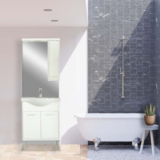 Nerva 65 komplett fürdőszoba bútor tükörfényes fehér