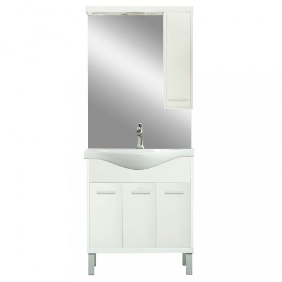 Nerva 75 komplett fürdőszoba bútor tükörfényes fehér