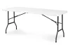 Catering asztal 180 cm, bőrönddé összecsukható, fehér