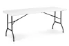 Catering asztal 180 cm, bőrönddé összecsukható, fehér