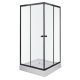 Olga SQ black szögletes zuhanykabin tálcával 80x80x196cm - fekete profil, víztiszta üveg