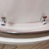 Briliant zuhanykabin chinchilla üveggel, középső kifolyású Stone öntöttmárvány zuhanytálcával