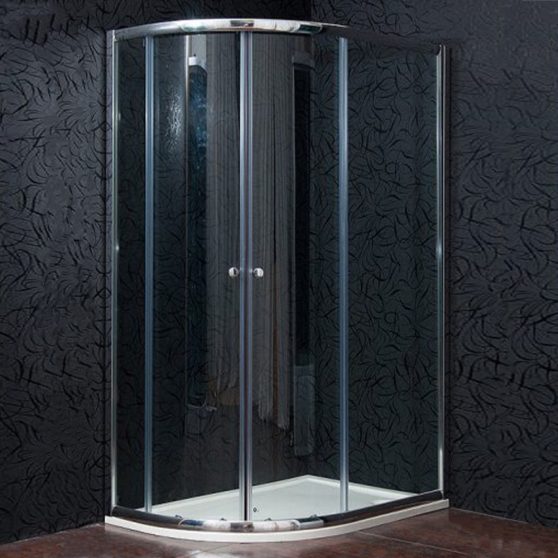 Klasik aszimmetrikus zuhanykabin, Stone jobb oldali beépítésű öntött márvány tálcával