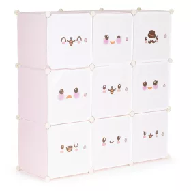 Rózsaszín játéktároló szekrény 110x37x110 cm