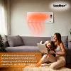 Methana elektromos fűtőtest 1000W/2000W teljesítménnyel, távirányítóval és fali konzollal felszerelve, ideális modern és hatékony fűtési megoldáshoz