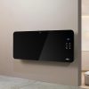 Hekla elektromos fűtőtest 1200W/2400W teljesítménnyel, elegáns fekete üvegpanellel és digitális kijelzővel