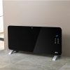 Hekla elektromos fűtőtest 1200W/2400W teljesítménnyel, elegáns fekete üvegpanellel és digitális kijelzővel