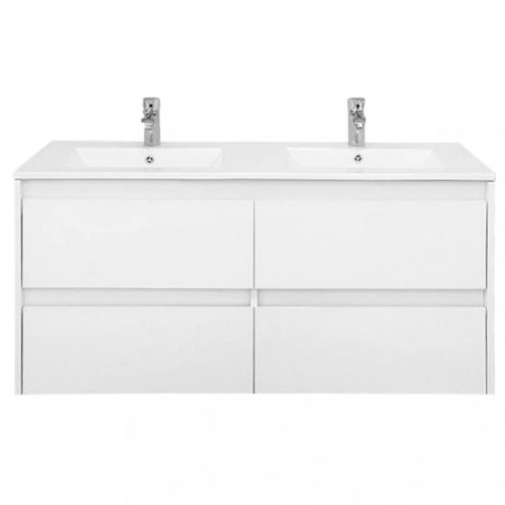 Porto 120 alsó fürdőszoba bútor mosdóval tükörfényes fehér színben