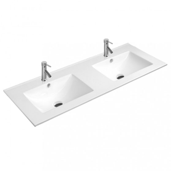 Porto 120 alsó fürdőszoba bútor mosdóval tükörfényes fehér színben