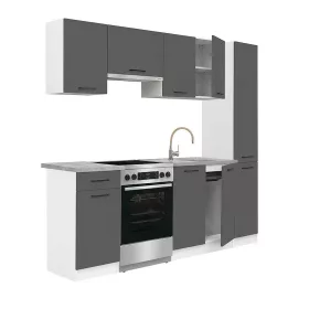 Praktik 210 konyhabútor fehér korpusz, antracit front