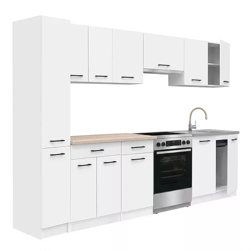 Praktik 270 konyhabútor fehér korpusz, fehér front