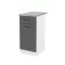 Praktik 40 alsó szekrény 1 ajtós 1 fiókos, fehér-antracit