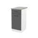 Praktik 40 alsó szekrény 1 ajtós 1 fiókos, fehér-antracit
