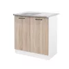 Praktik 80 alsó szekrény 2 ajtós mosogatós, fehér-sonoma tölgy