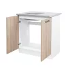 Praktik 80 alsó szekrény 2 ajtós mosogatós, fehér-sonoma tölgy