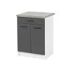 Praktik 60 alsó szekrény 2 ajtós 1 fiókos, fehér-antracit