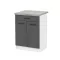 Praktik 60 alsó szekrény 2 ajtós 1 fiókos, fehér-antracit