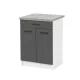 Praktik 60 alsó szekrény 2 ajtós 1 fiókos, fehér-antracit