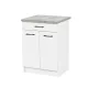 Praktik 60 alsó szekrény 2 ajtós 1 fiókos, fehér-fehér