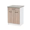 Praktik 60 alsó szekrény 2 ajtós 1 fiókos, fehér-sonoma tölgy