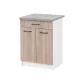 Praktik 60 alsó szekrény 2 ajtós 1 fiókos, fehér-sonoma tölgy