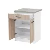 Praktik 60 alsó szekrény 2 ajtós 1 fiókos, fehér-sonoma tölgy