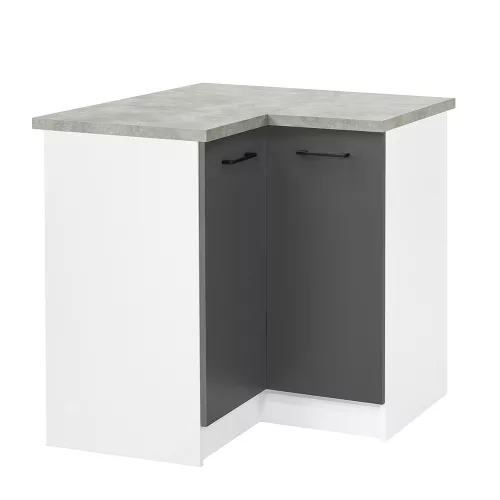 Praktik 90 alsó sarok szekrény 2 ajtós, fehér-antracit