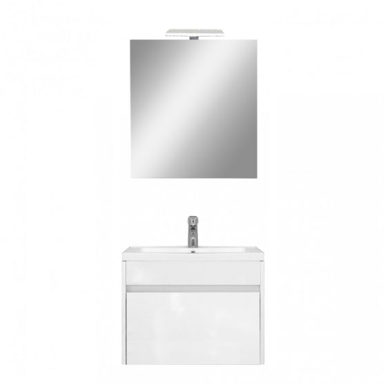 Primo Prime 60 komplett fürdőszoba bútor tükörfényes fehér színben