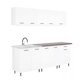 Primo 220 konyhabútor fehér, rauna szil munkalappal