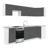Praktik 270 sarok konyhabútor fehér korpusz, antracit front