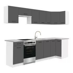 Praktik 270 sarok konyhabútor fehér korpusz, antracit front