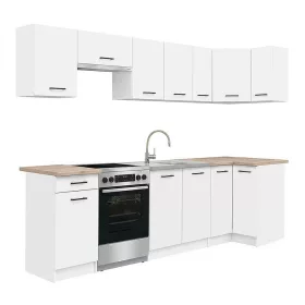 Praktik 270 sarok konyhabútor fehér korpusz, fehér front