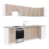 Praktik 270 sarok konyhabútor fehér korpusz, sonoma tölgy front
