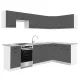 Praktik 330 sarok konyhabútor fehér korpusz, antracit front